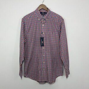 NWT $98 Vineyard Vines Slim Fit Tucker Plaid Gingham Blue Red White Shirt L